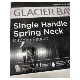 Glacier Bay - Stainless Steel Single Handle Spring Neck Kitchen Faucet