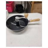 Vintage Nut Roaster Pan with Manual Crank and Attachments
