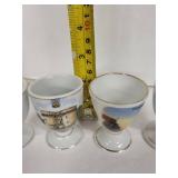 Porcelain Egg Cups - Vintage Set of 4 With Paris Eiffel Tower & European Landmarks