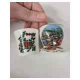 Reutter Porzellan Egg Cups - Vintage Travel Souvenir Set of 7 (City Landmarks) Made in West Germany