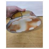 Mid-Century Modern Ceramic Planter Vase with Abstract Glaze and Rim Medallions