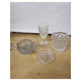 Crystal Glassware Set - Clear Cut, Starburst Pattern