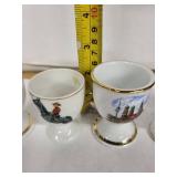 Vintage Japanese Egg Cups Set of 5 - Made in Japan with Neuschwanstein Castle & Munich Scenes
