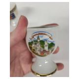 Vintage Japanese Egg Cups Set of 5 - Made in Japan with Neuschwanstein Castle & Munich Scenes