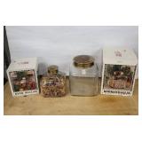 Baltic Sea Glass & Købmandsglas Jars - Spice Jar Set, Brass Lids