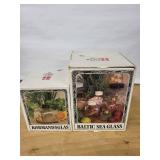 Baltic Sea Glass & Købmandsglas Jars - Spice Jar Set, Brass Lids