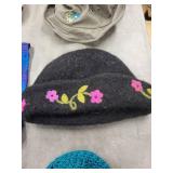 Hats, Beanie & Beret with Scarves & Throws - Floral Embroidery & Knit Textures