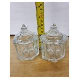 Avon Glass Diamond Cut 4-Piece Set - Lidded Jars & Creamer Mugs