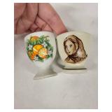 Vintage Egg Cups - Set of 6 with Assorted Transfer Designs