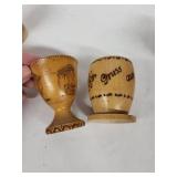 Vintage German Wooden Hand-Painted Egg Cups (Lot of 6)