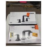 Kohler Rubicon 8 in Widespread Bathroom Faucets Matte Black (Lot of 2)