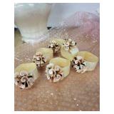 B. Altman & Co Capiz Shell Napkin Rings - Made in Philippines (Lot of 6)
