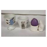 Vintage Bunny Egg Cups - Porcelain Set (Lot of 4)