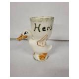 Vintage Japan Hers Duck Egg Cup - Ceramic Duck Egg Holder