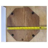 Goodwood Floral Plate Under Glass Cloche on Octagonal Wood Stand - Made in Japan