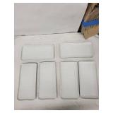 Crate & Barrel White Rectangular Ceramic Serving Dishes - 6-Piece Set