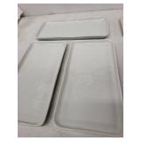 Crate & Barrel White Rectangular Ceramic Serving Dishes - 6-Piece Set
