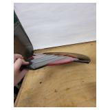 Abstract Circular glass Wall Sculpture - Red Disc with Black Crescent & Grey Panel