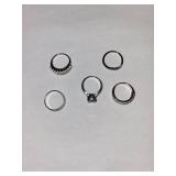 Diamond like fashion rings (Lot of 5)