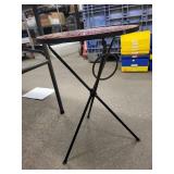 Round Mosaic Tile Table - Purple/Pink Gradient Top, Black Metal Tripod Base