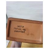 IKEA White Mug, Purple Glazed Mug, Brown Rectangular Planter (Lot of 3)