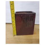 IKEA White Mug, Purple Glazed Mug, Brown Rectangular Planter (Lot of 3)