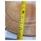 Charles Halling Pottery Plate - Speckled Orange-Brown Glaze, 12in Diameter