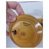 Vintage Egg Cups - Hand-Painted Jerusalem & Florentine Scenes, Wood & Ceramic Set