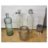 Assorted Glass Bottles & Jars (Lot of 5)