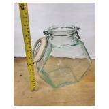 Hermetic Glass Jar with Clamp Lid - Square Vintage Storage Bottle
