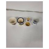 Sandland Ware Ltd England Vintage Egg Cups - Hand-Painted Ceramic (Lot of 5)