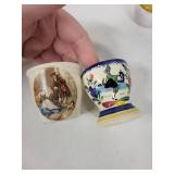 Sandland Ware Ltd England Vintage Egg Cups - Hand-Painted Ceramic (Lot of 5)