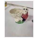 Vintage Ceramic Egg Cups - 3-Piece Set with Whimsical Figures, England