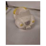 Vintage Vehicle Egg Cups - 5-Piece Ceramic Set Made in Taiwan