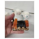 Vintage Vehicle Egg Cups - 5-Piece Ceramic Set Made in Taiwan