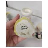 Vintage Ceramic Egg Cups - Assorted Cartoon Faces (Lot of 5)