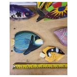 Wooden Fish Wall Art Set - Hand-Painted Tropical Ocean Theme - Assorted Pieces