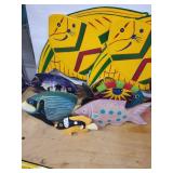 Wooden Fish Wall Art Set - Hand-Painted Tropical Ocean Theme - Assorted Pieces