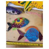 Wooden Fish Wall Art Set - Hand-Painted Tropical Ocean Theme - Assorted Pieces