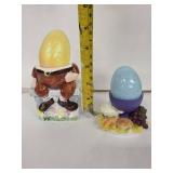 Humpty Dumpty Egg Cup and Second Egg Cups - Vintage Ceramic Pair (Lot of 2)