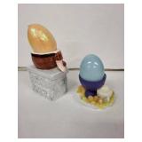 Humpty Dumpty Egg Cup and Second Egg Cups - Vintage Ceramic Pair (Lot of 2)