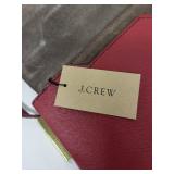 J.Crew Red Leather Crossbody Bag with Gold-Tone Bar - Adjustable Strap