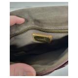 J.Crew Red Leather Crossbody Bag with Gold-Tone Bar - Adjustable Strap