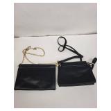 Black Leather Envelope Crossbody Bags (Lot of 2)