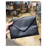 Black Leather Envelope Crossbody Bags (Lot of 2)