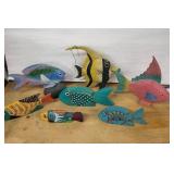 Hand-Painted Fish Ornaments - Assorted Coastal Decor