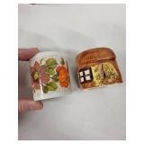 Palissy England Egg Cups - Vintage 6pc Assorted Floral & Cottage Motifs