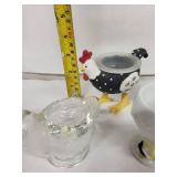 Vintage Ceramic Egg Cups - Chicken & Hen Figurines, Assorted Styles