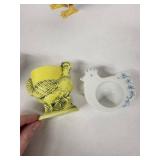 Vintage Ceramic Egg Cups - Chicken & Hen Figurines, Assorted Styles