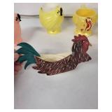 Elaine Vintage Ceramic Egg Cups - Bird Motif Set in Pink & Yellow